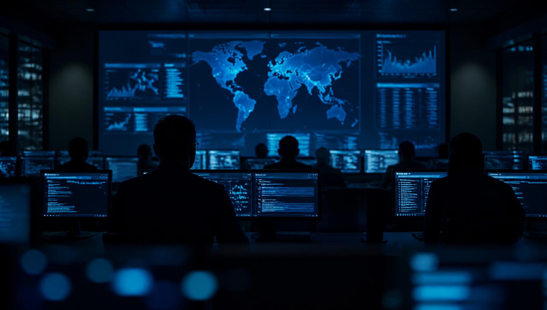 Security operations centre monitoring global cloud infrastructure